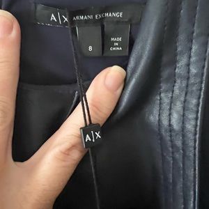 A|X ARMANI EXCHANGE Faux-Leather Mini Dress